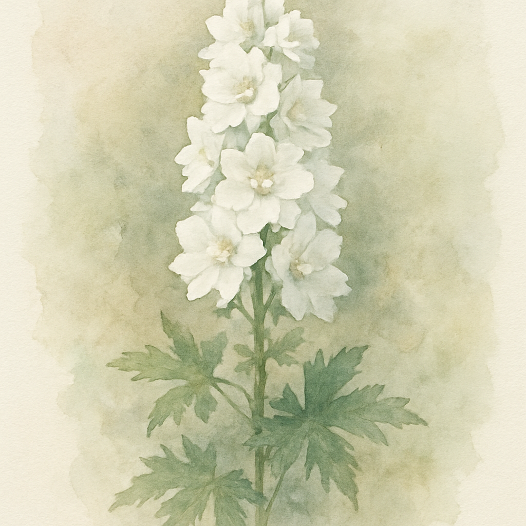 Delphinium 'Magic Fountains Pure White'