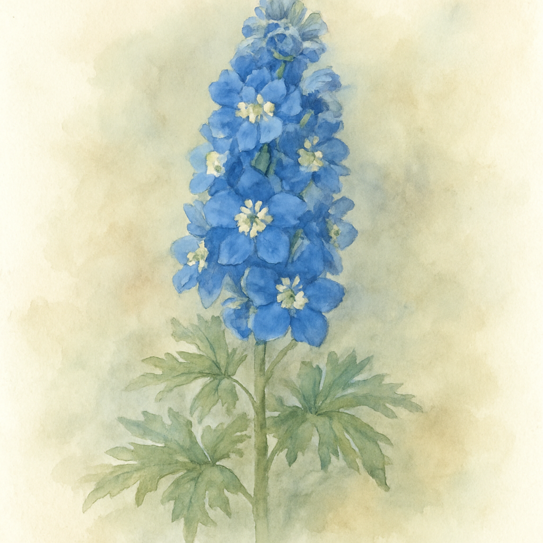 Delphinium Magic Fountains Blue White Bee