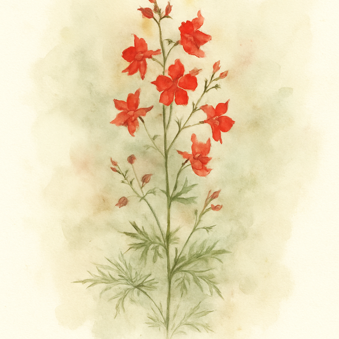 Delphinium Plant 'Red Lark'