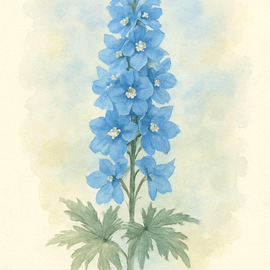 Delphinium 'Sky Blue White Bee'