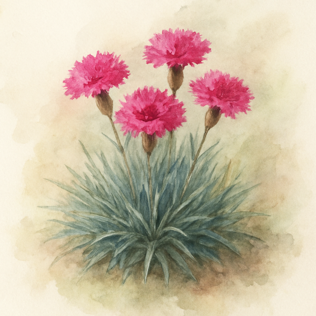 Dianthus Alpine 'Berry Blush'. Hardy scented garden ready plant.