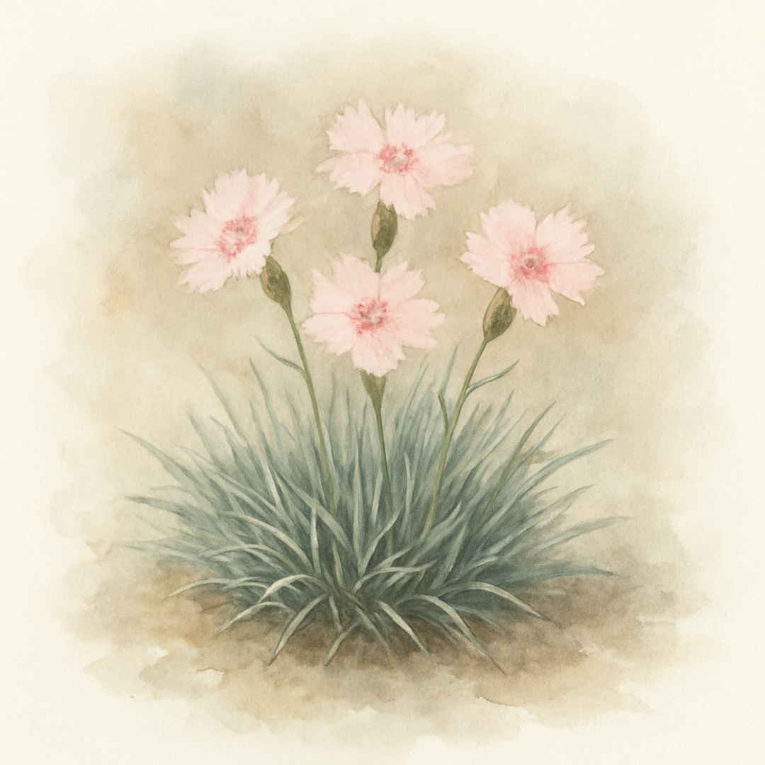 Dianthus Alpine 'Blushing Star'. Hardy scented garden ready plant.