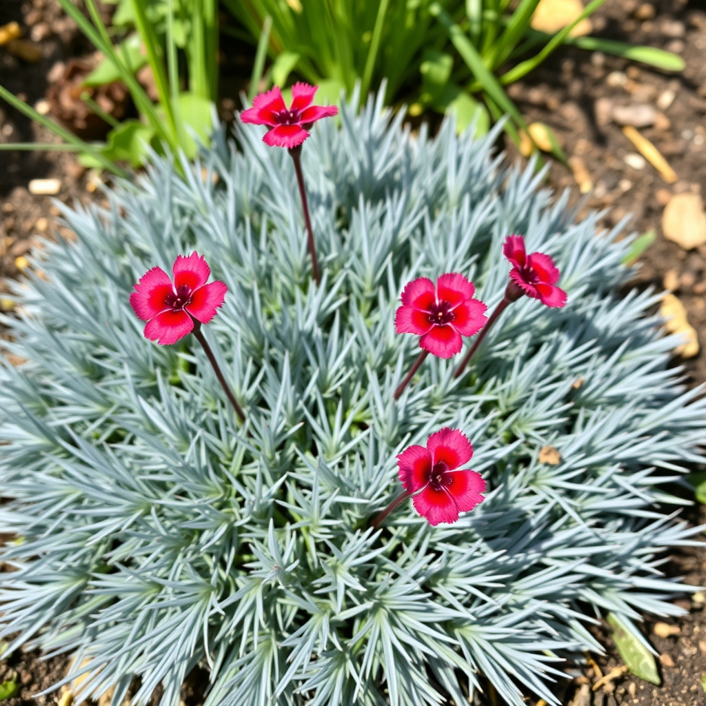 Dianthus Alpine 'Cherry Burst'. Hardy scented garden ready plant.