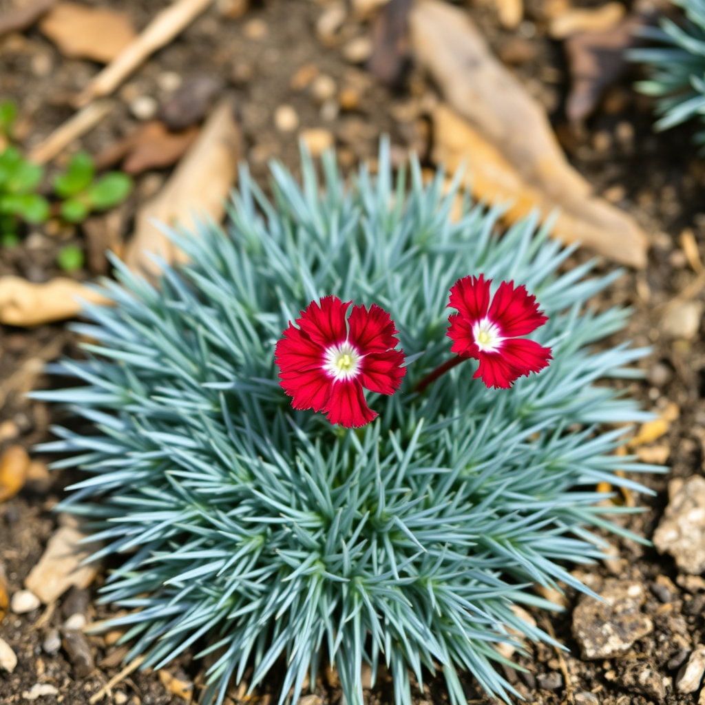 Dianthus Alpine 'Morello Star'. Hardy scented garden ready plant.