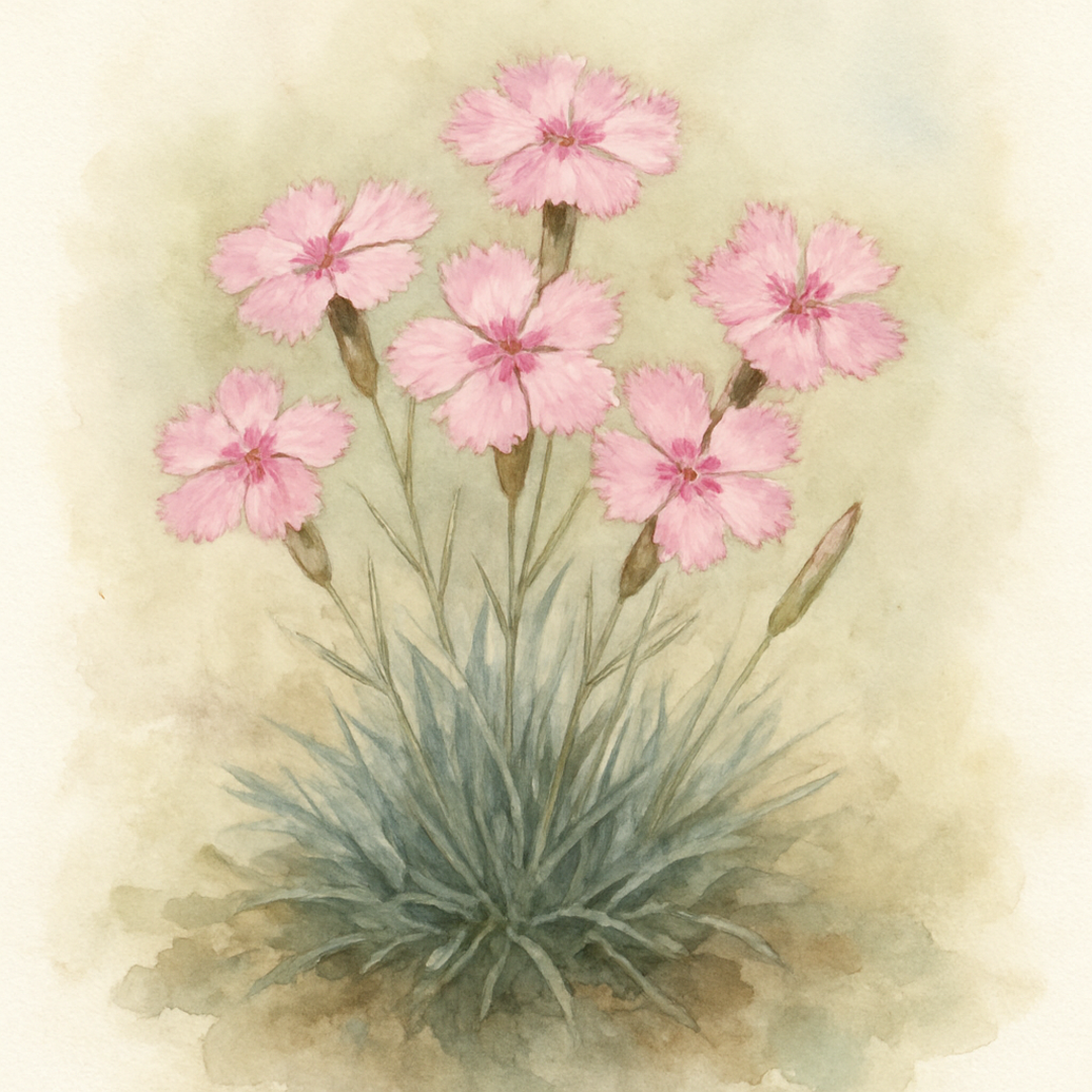 Dianthus Alpine Pink 'Flutterburst'. Hardy scented garden ready plant.