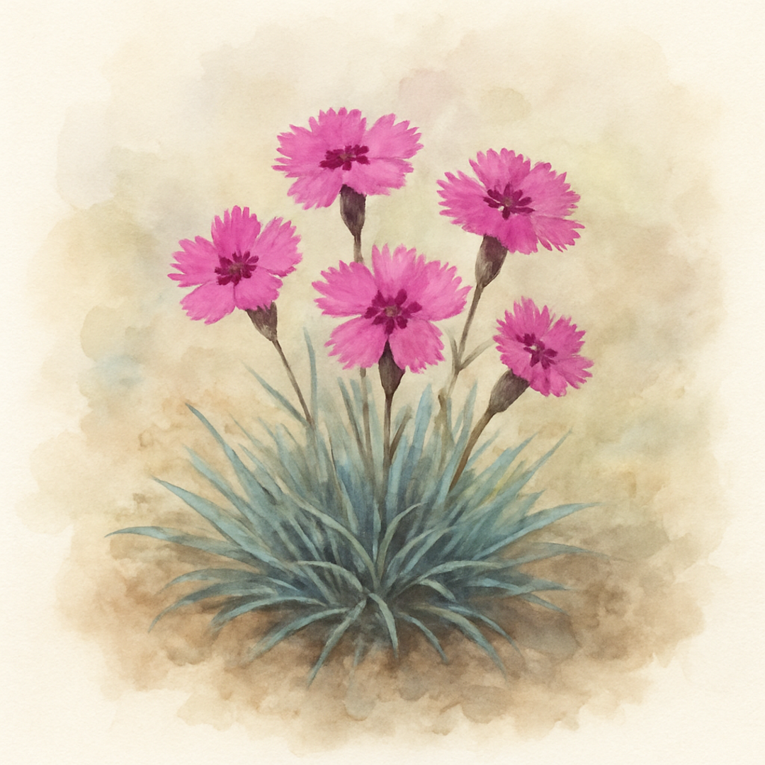 Dianthus Alpine Pink 'Inshriach Dazzler'. Hardy scented garden ready plant.