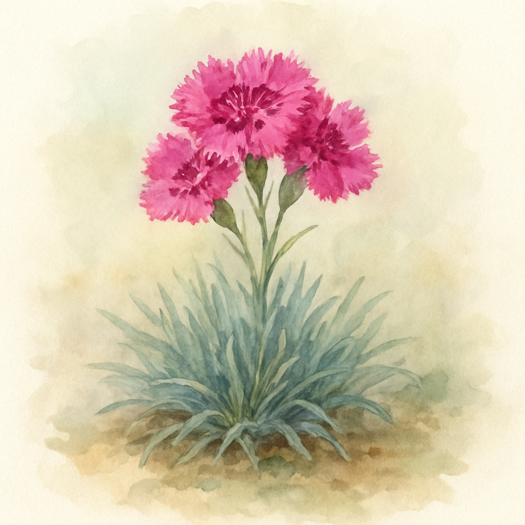 Dianthus Alpine Pink 'Mendlesham Minx'. Hardy scented garden ready plant.