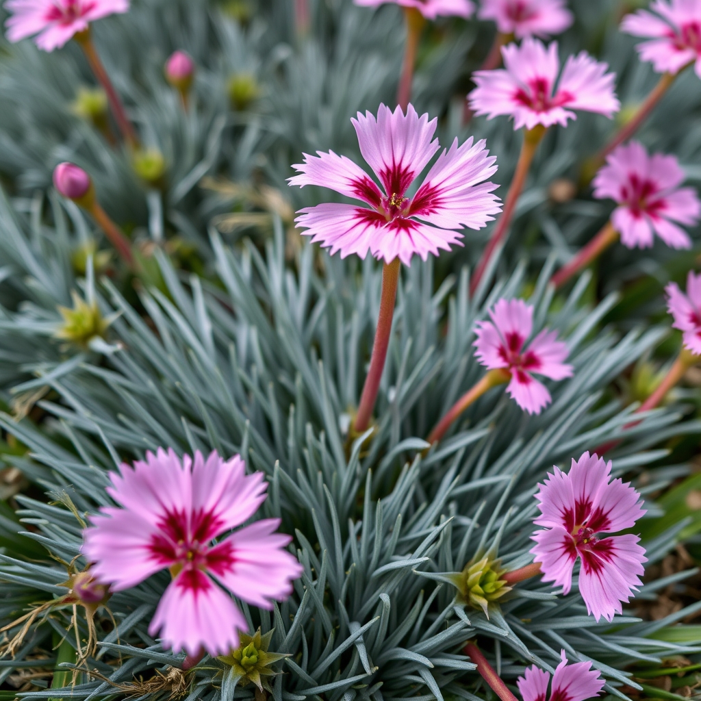 Dianthus Alpine Pink 'Queen of Henry'. Hardy scented garden ready plant.