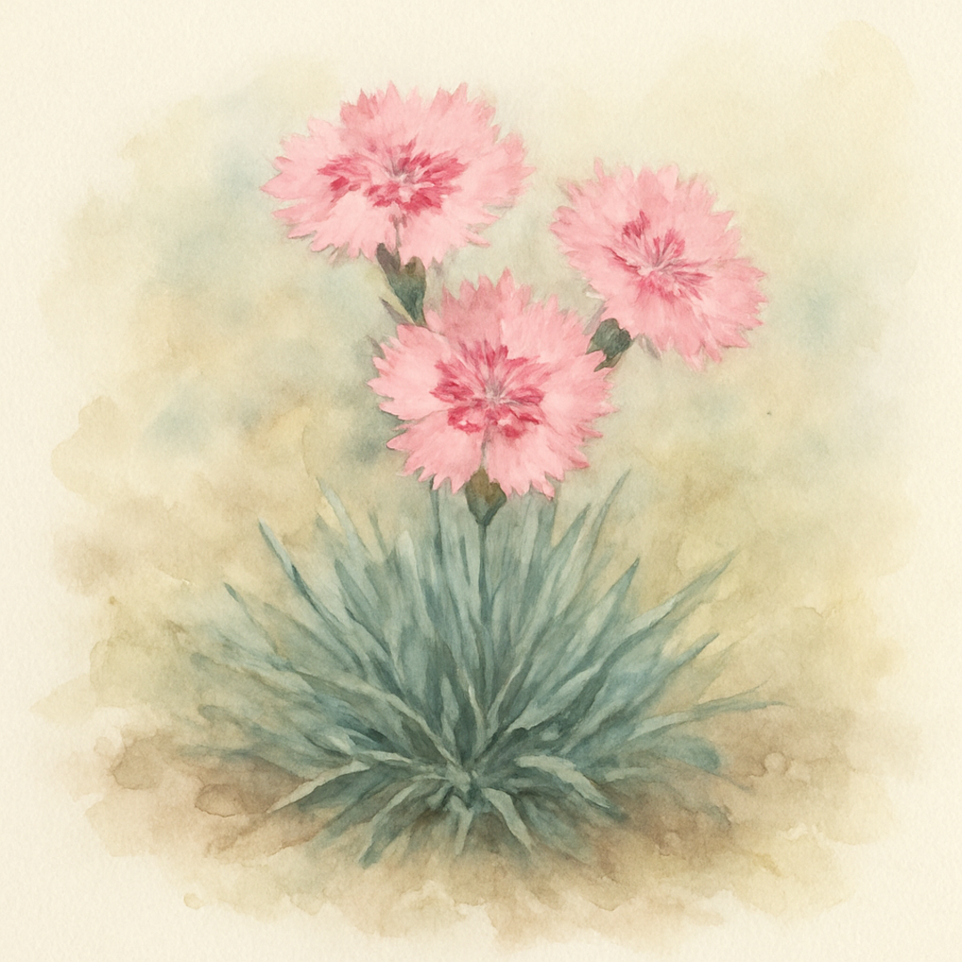 Dianthus Alpine Pink 'Queen of Henry'. Hardy scented garden ready plant.