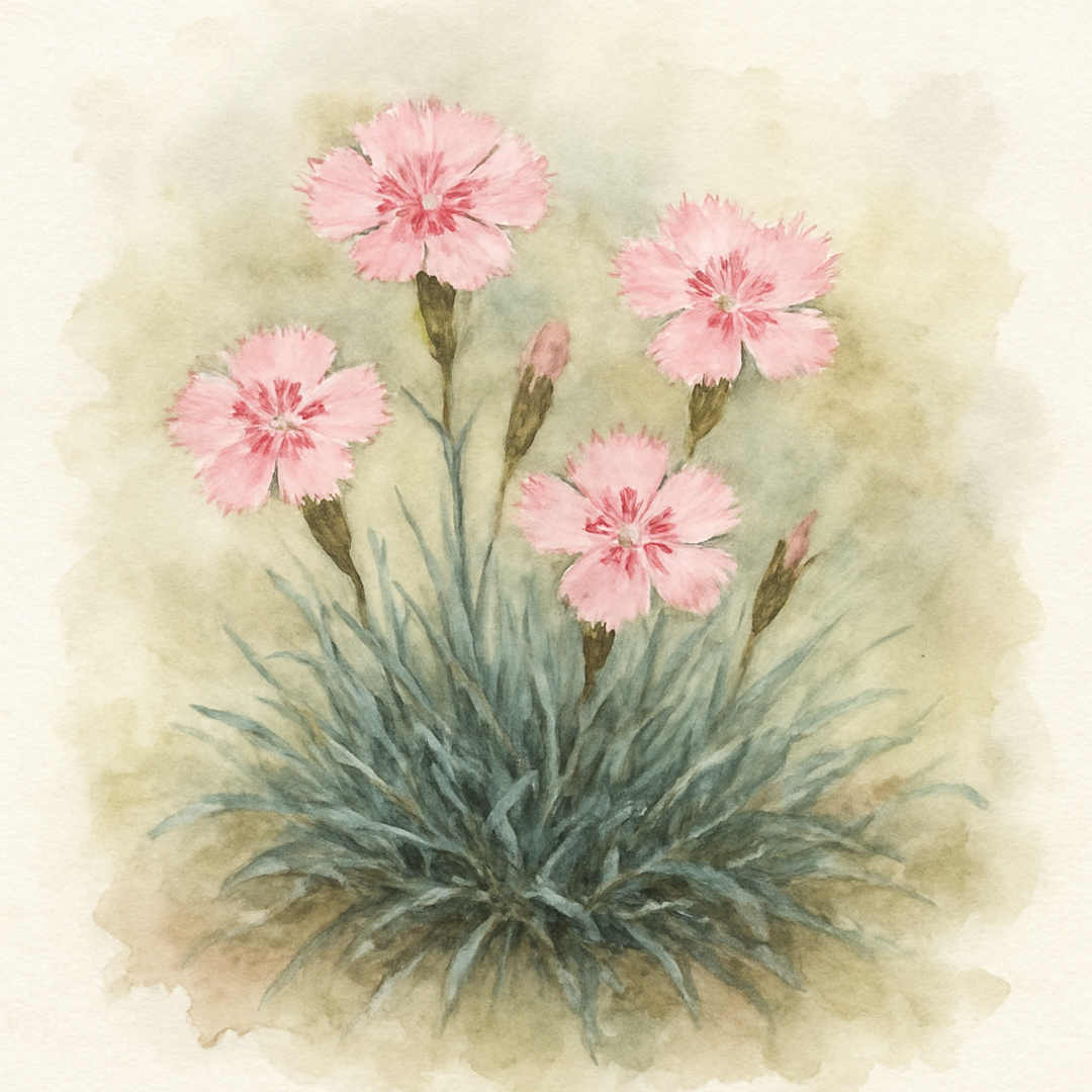 Dianthus Alpine Pink 'Wardens Hybrid'. Hardy scented garden ready plant.
