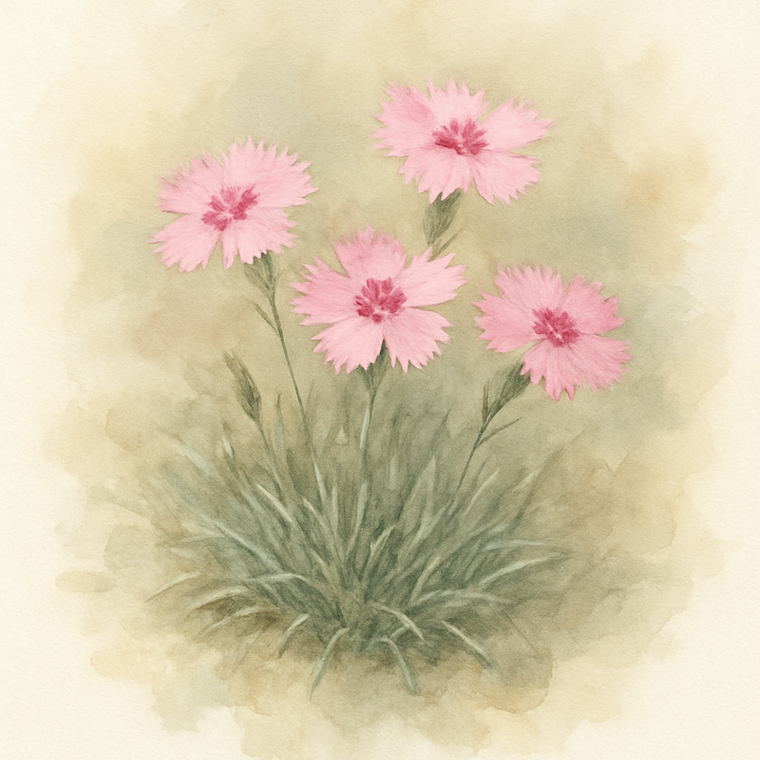 Dianthus Alpine Pink 'Whatfield Can Can'. Hardy scented garden ready plant.