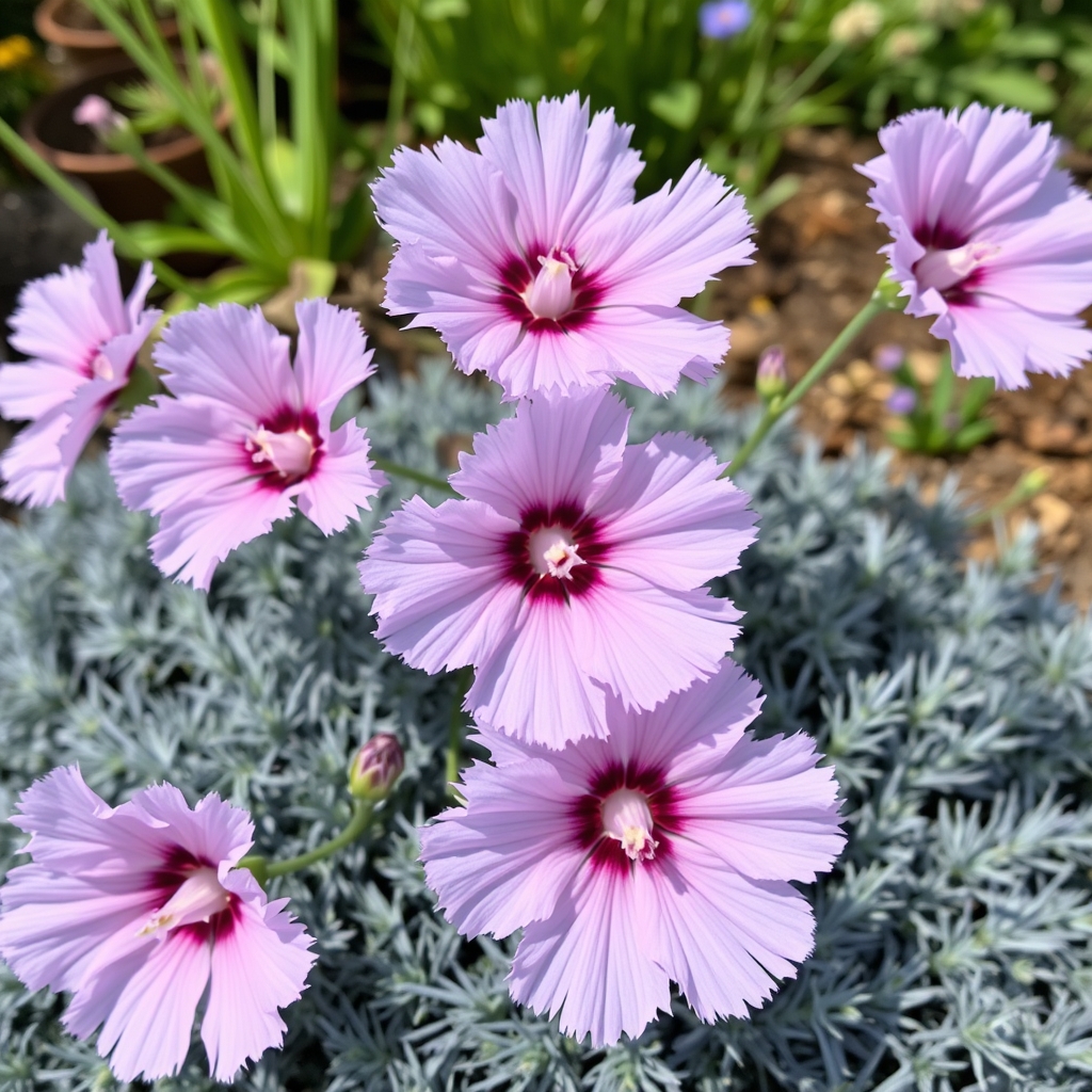 Dianthus plumarius Garden Pink 'Monica Wyatt' hardy scented plant.