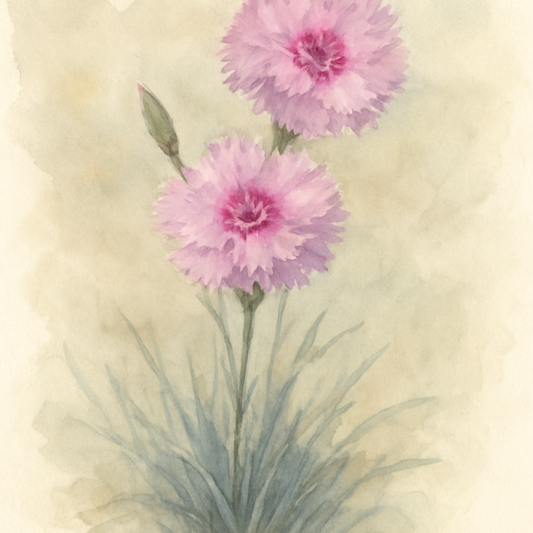 Dianthus plumarius Garden Pink 'Monica Wyatt' hardy scented plant.