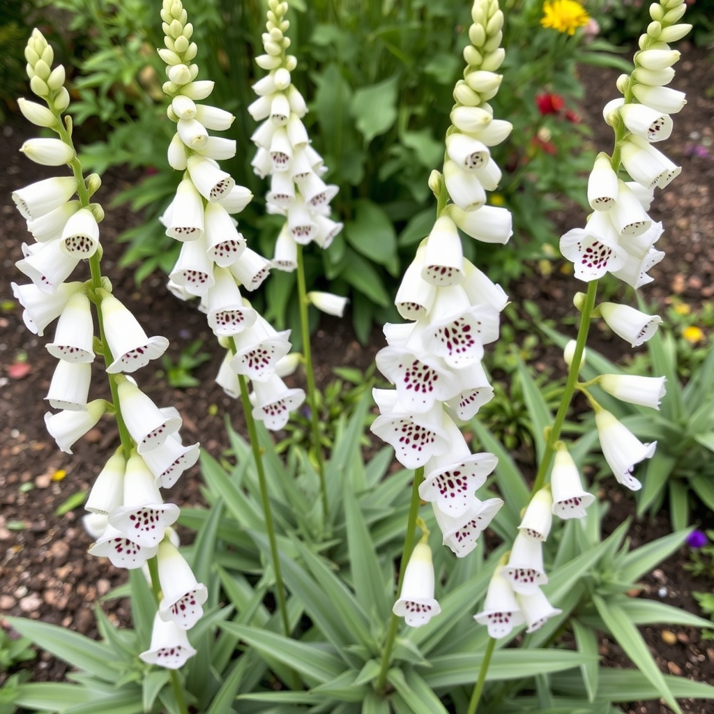 Digitalis Dalmatian White