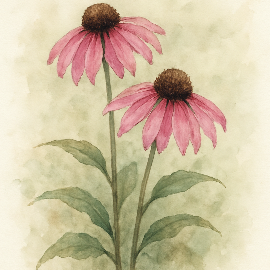 Pair of Pink Echinacea