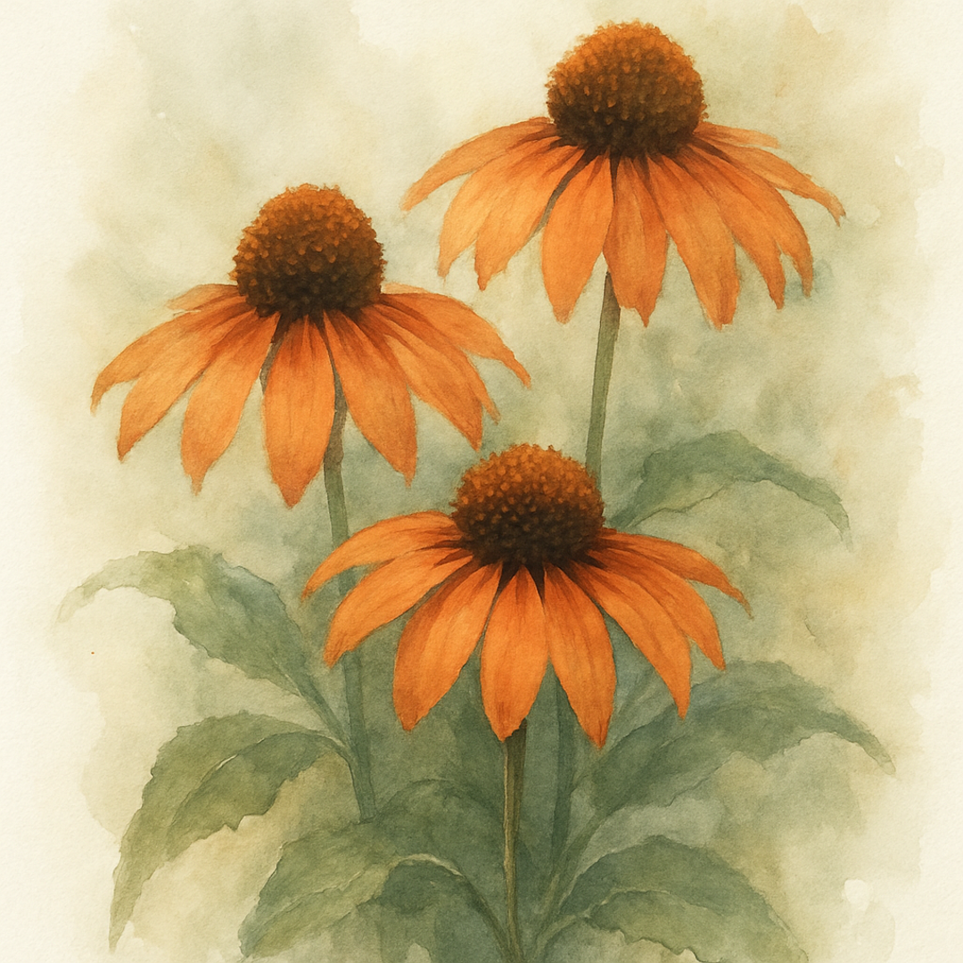 Trio of Orange Echinacea