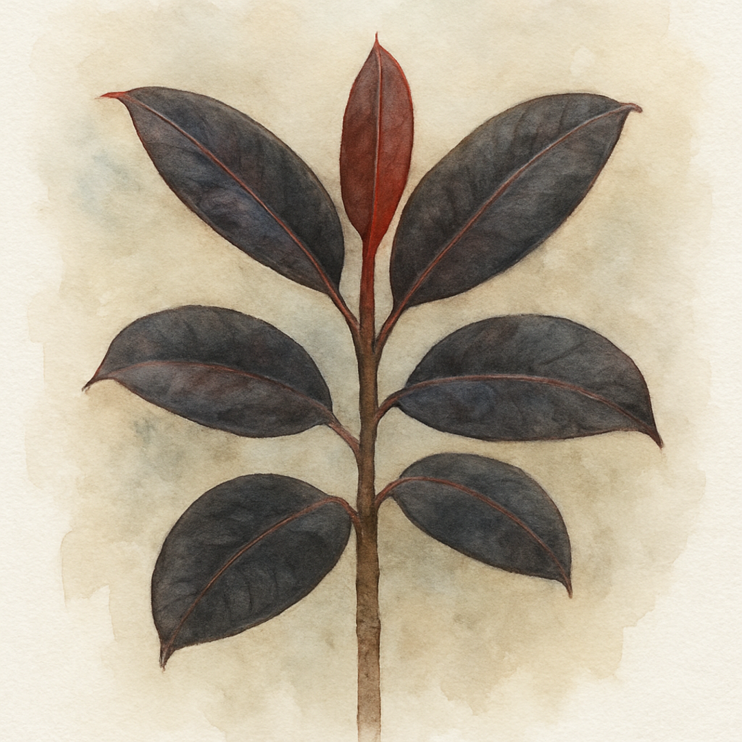 Ficus elastica Abidjan Burgundy Rubber Plant Straight Stem