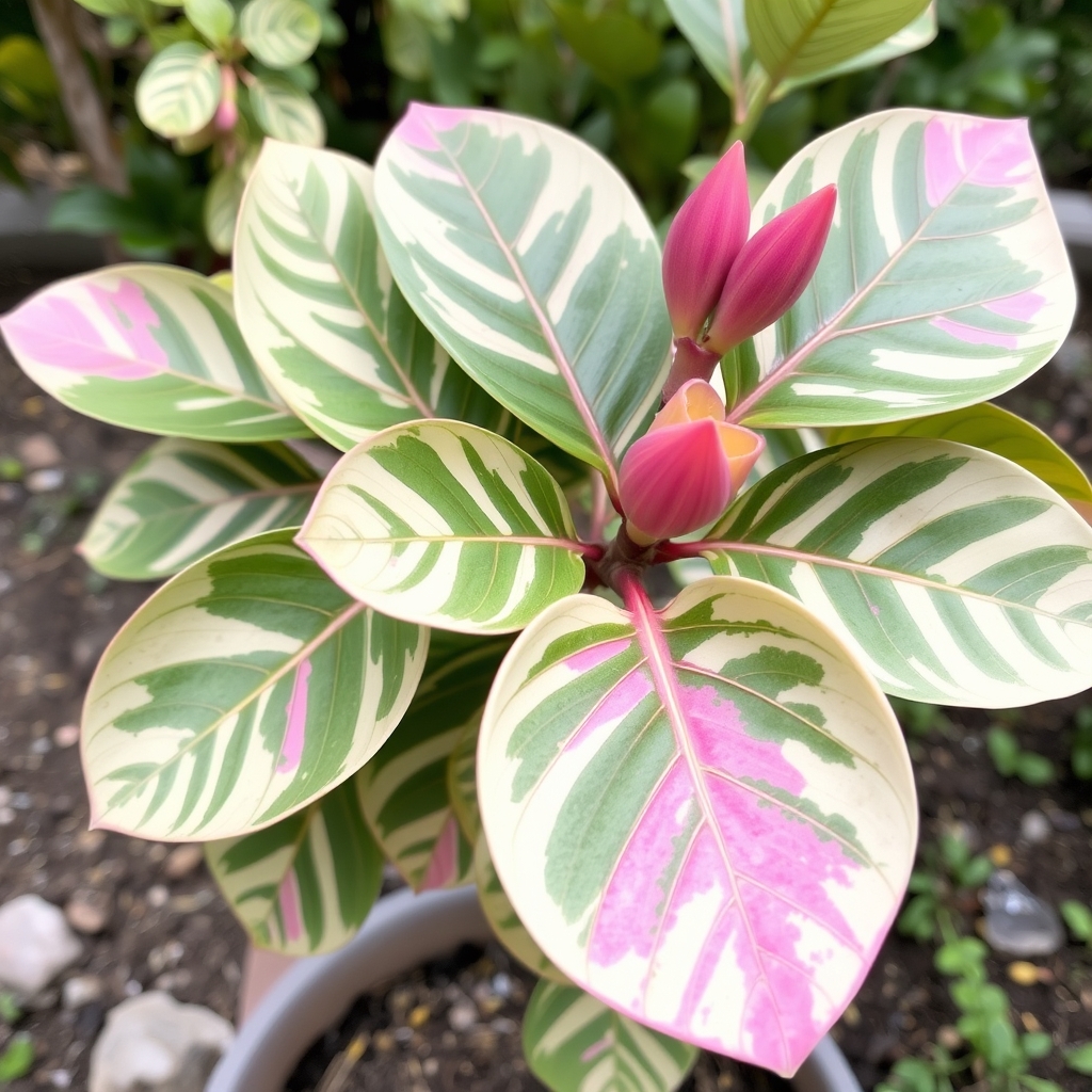 Ficus elastica Belize Pink Rubber Plant