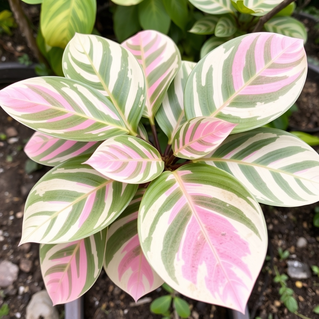 Ficus Elastica 'Belize' Variegated Rubber Plant