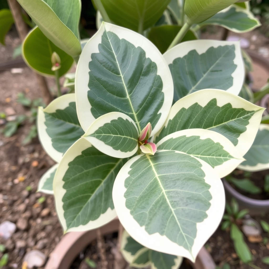 Ficus Elastica Tineke Rubber Plant