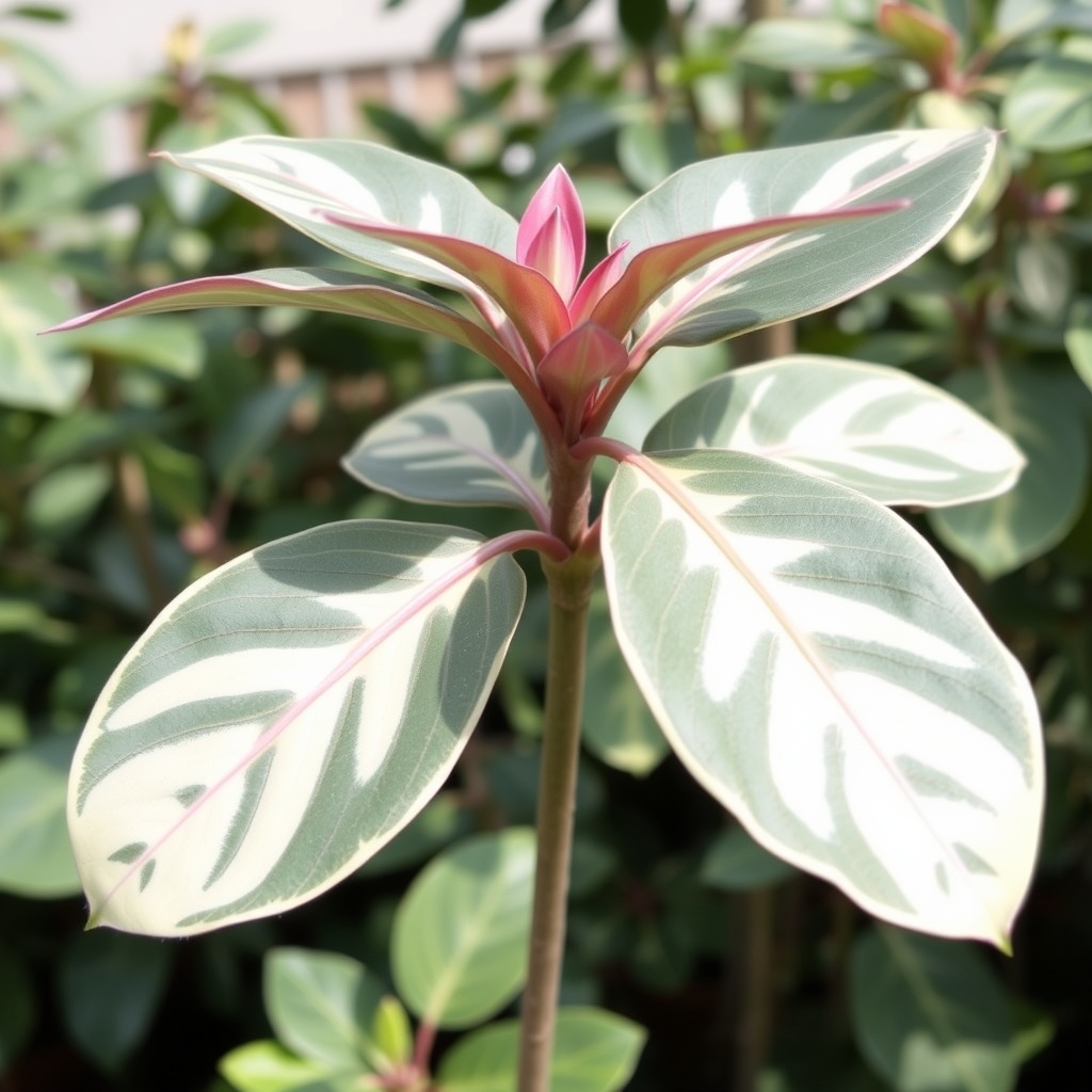 Ficus elastica Tineke Variegated Rubber Plant Straight Stem