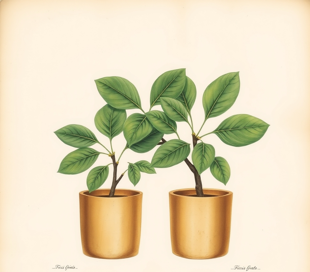 Ficus lyrata Bambino HydroCare in Opus Raw Couple Gold