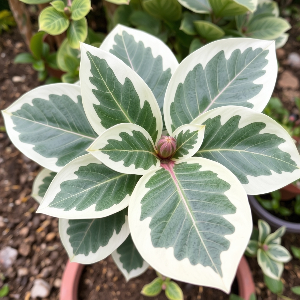 Ficus Tineke, Variegated Rubber Plant,