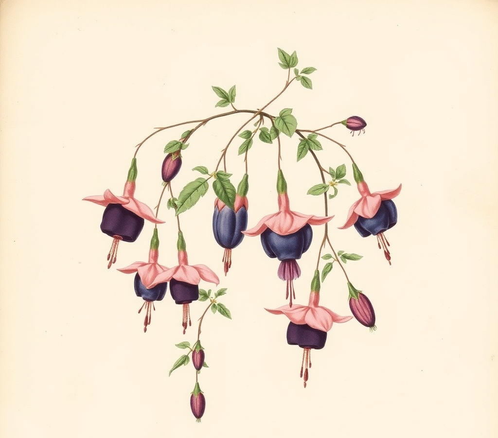 Fuchsia Dark Eyes Basket Plants