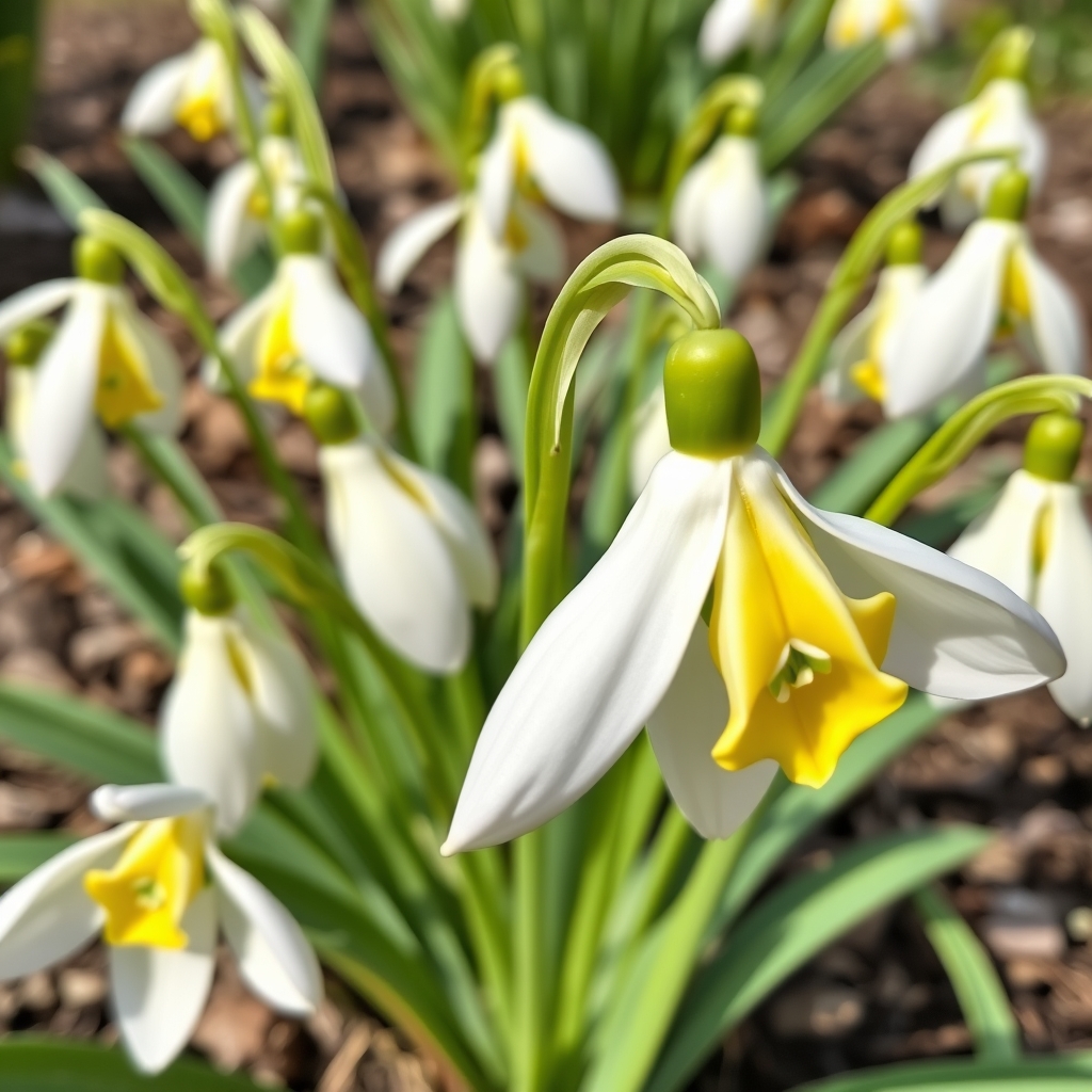 Galanthus ‘Golden Plummet’