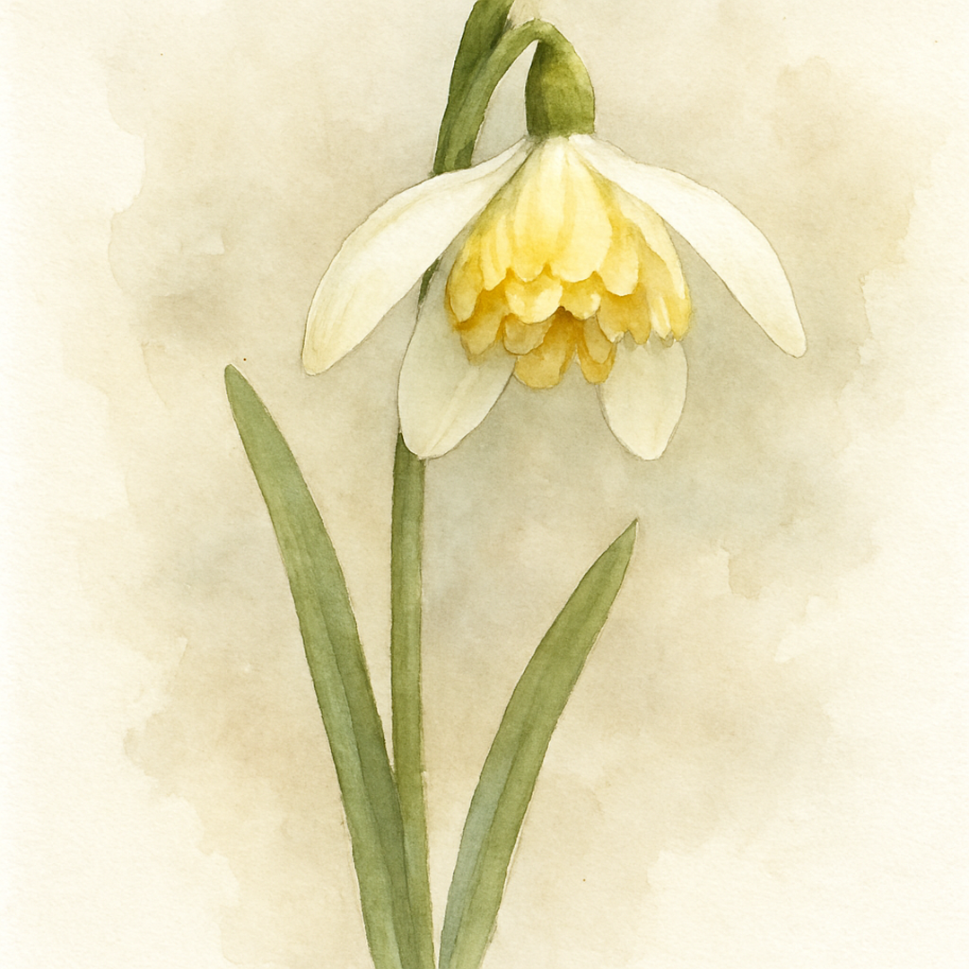 Galanthus ‘Golden Plummet’