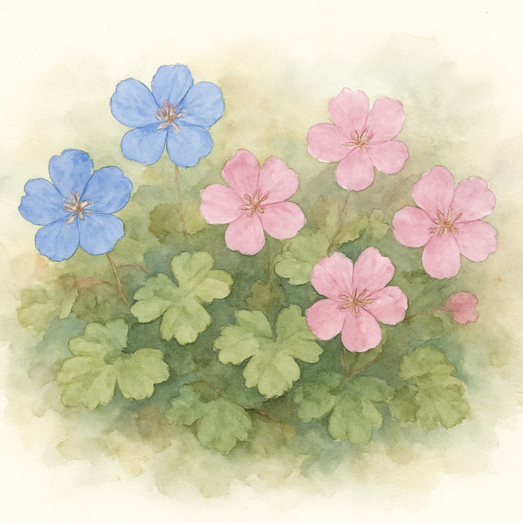Hardy Geranium Blue and Pink Perennial Mix
