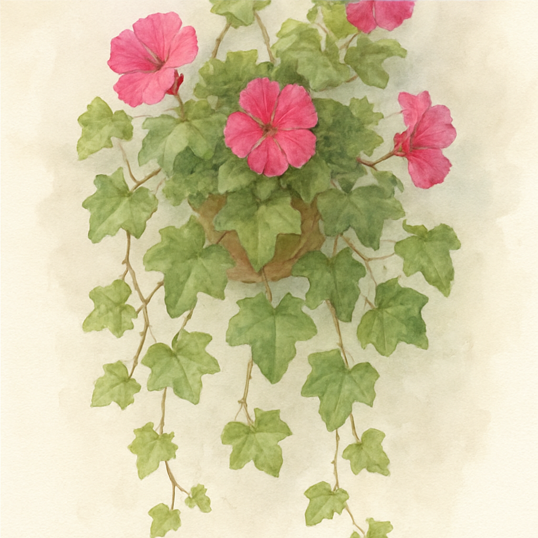 Geranium Ivy Leaf Maxime Basket Plants