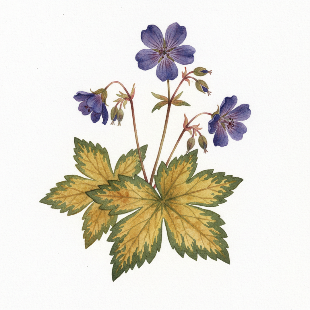 Geranium phaeum 'Brundall Gold'