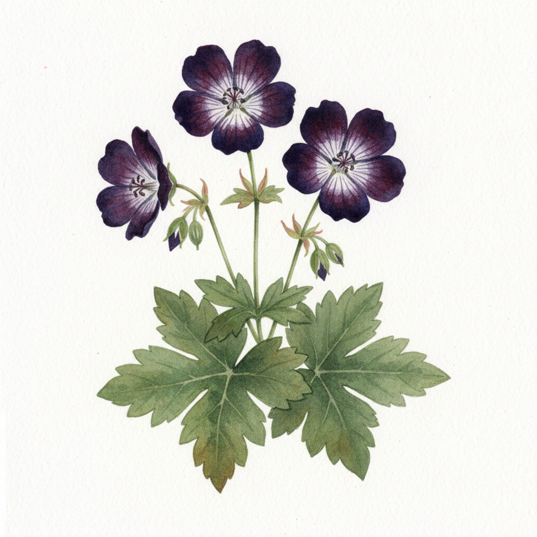 Geranium phaeum 'Robin's Angel Eyes'