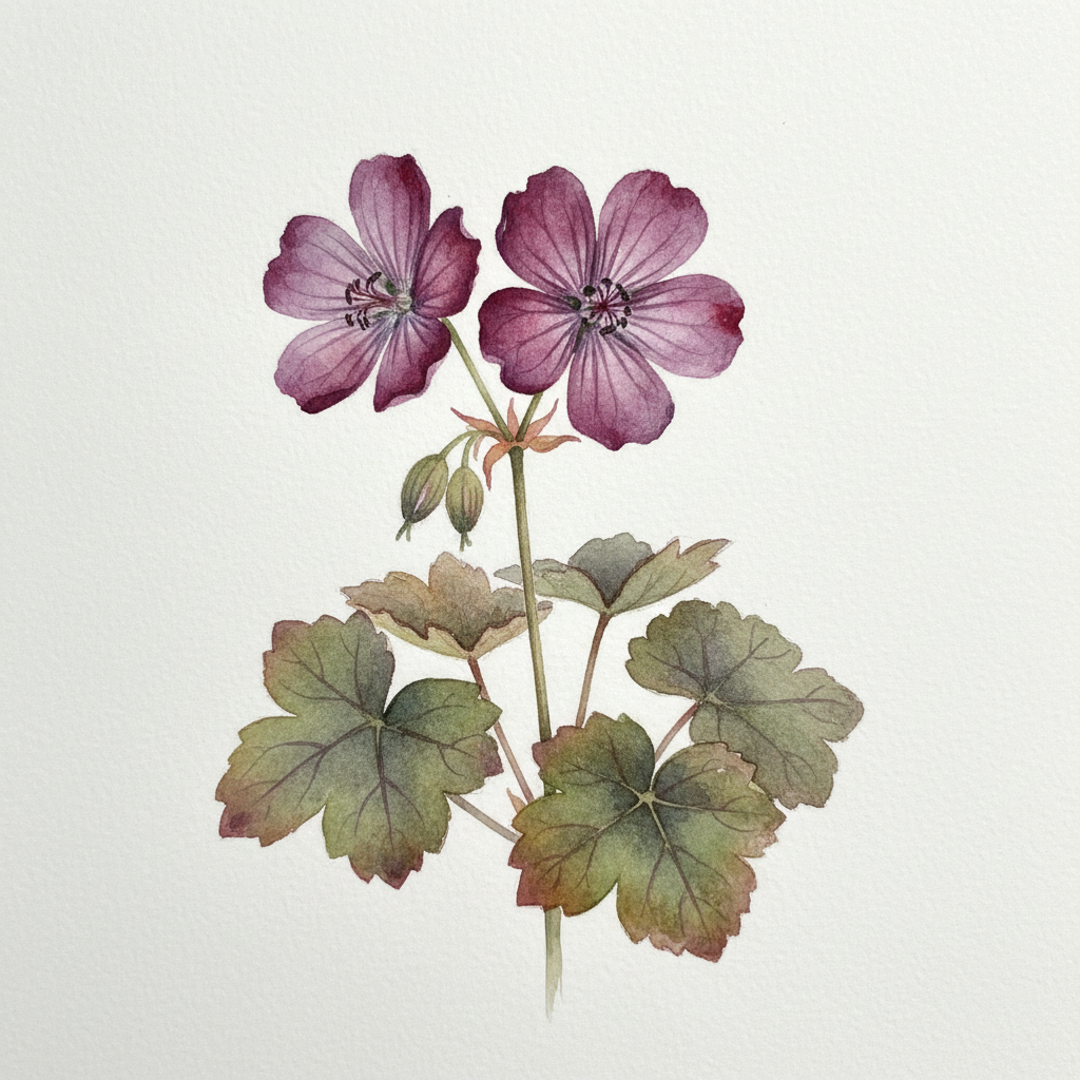 Geranium phaeum var. lividum 'Rose Air'