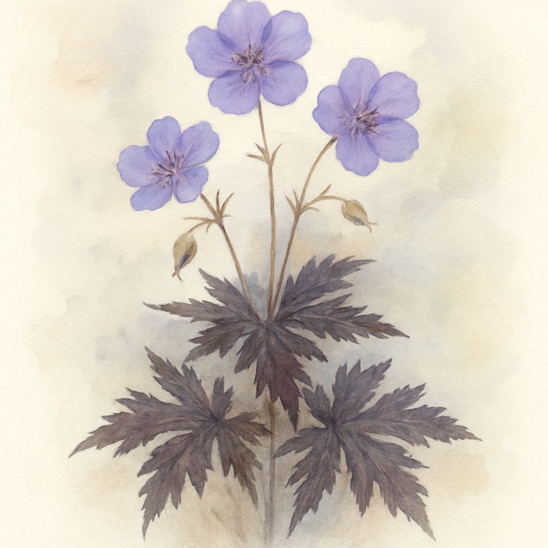 Geranium pratense ‘Dark Leaf Form’