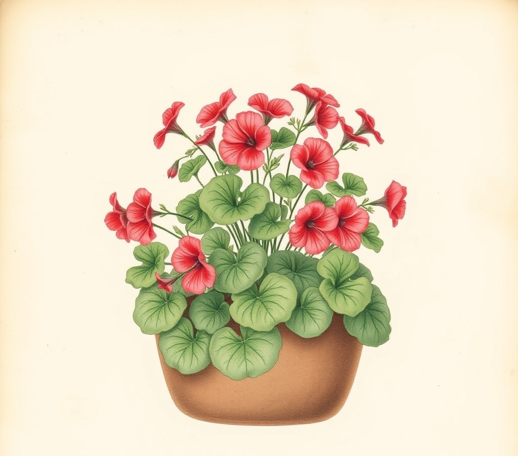 Geranium Red in Farmers Market Trough Vibrant Ready Planted Patio Display