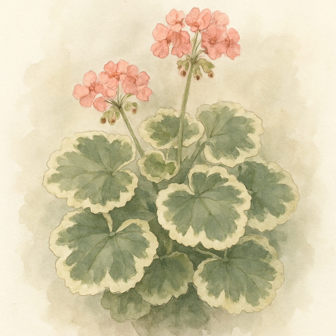 Geranium Variegated Frank Headley Basket Plants