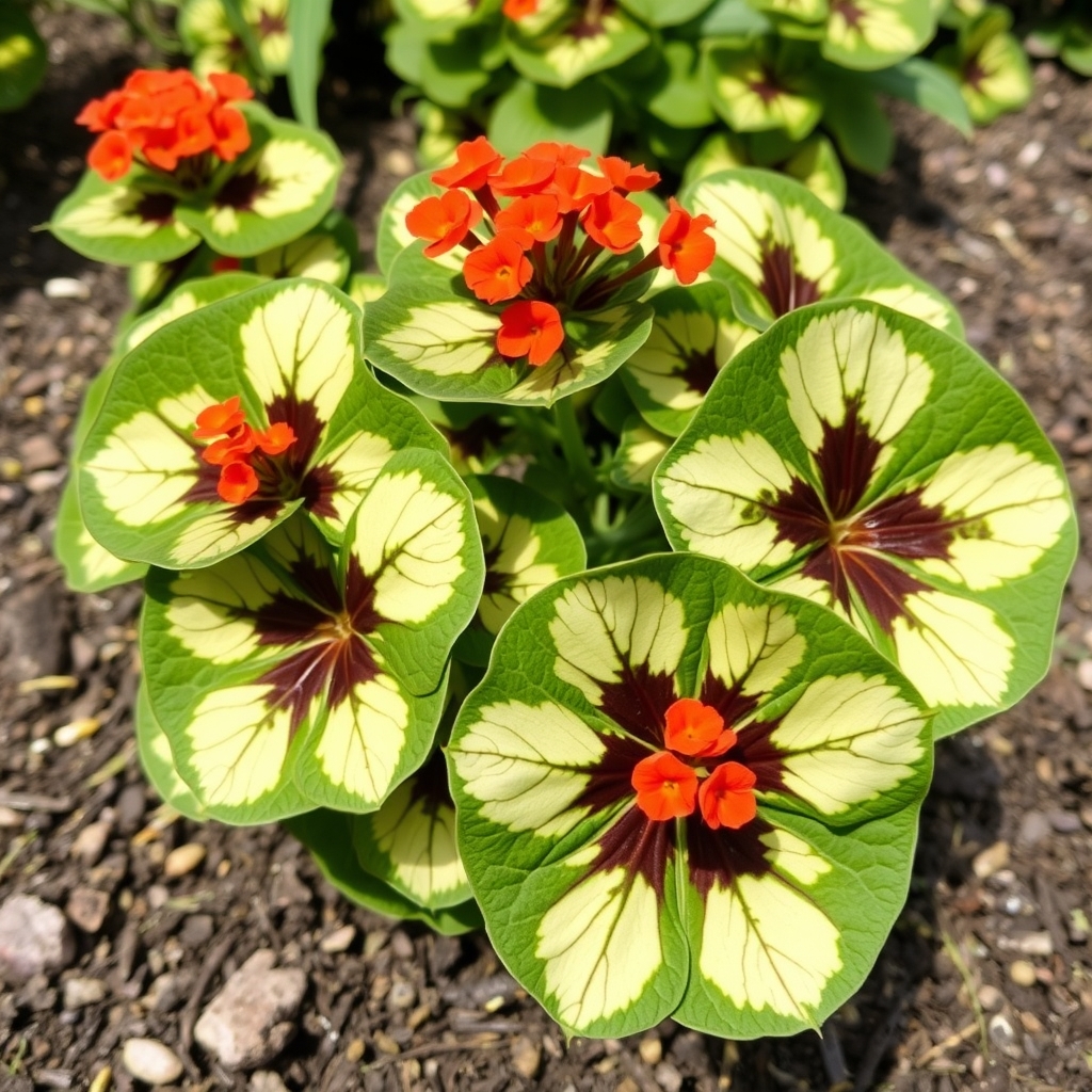 Geranium Variegated Mrs Pollock Basket Plants