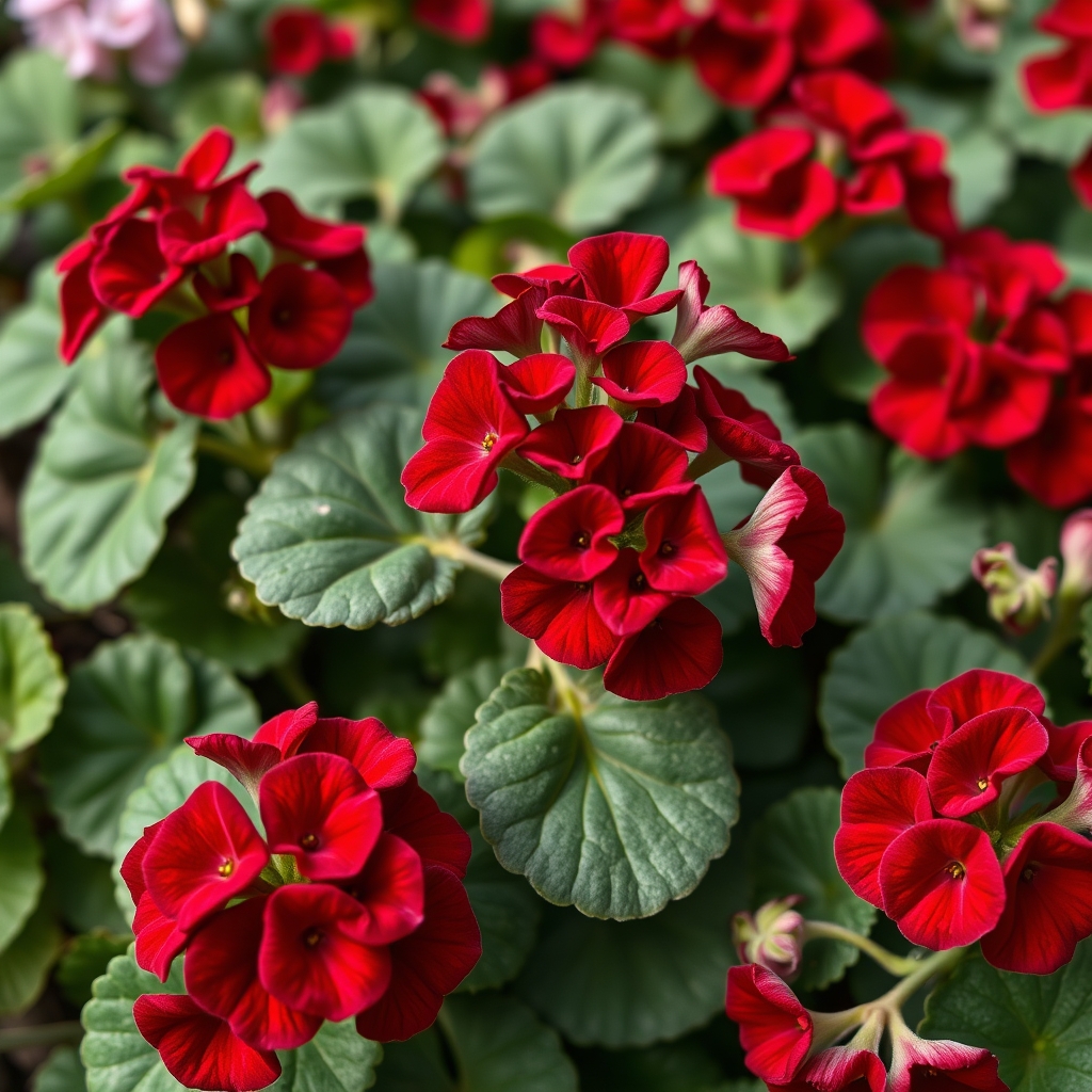 Geranium Zonal Dark Red Basket Plants