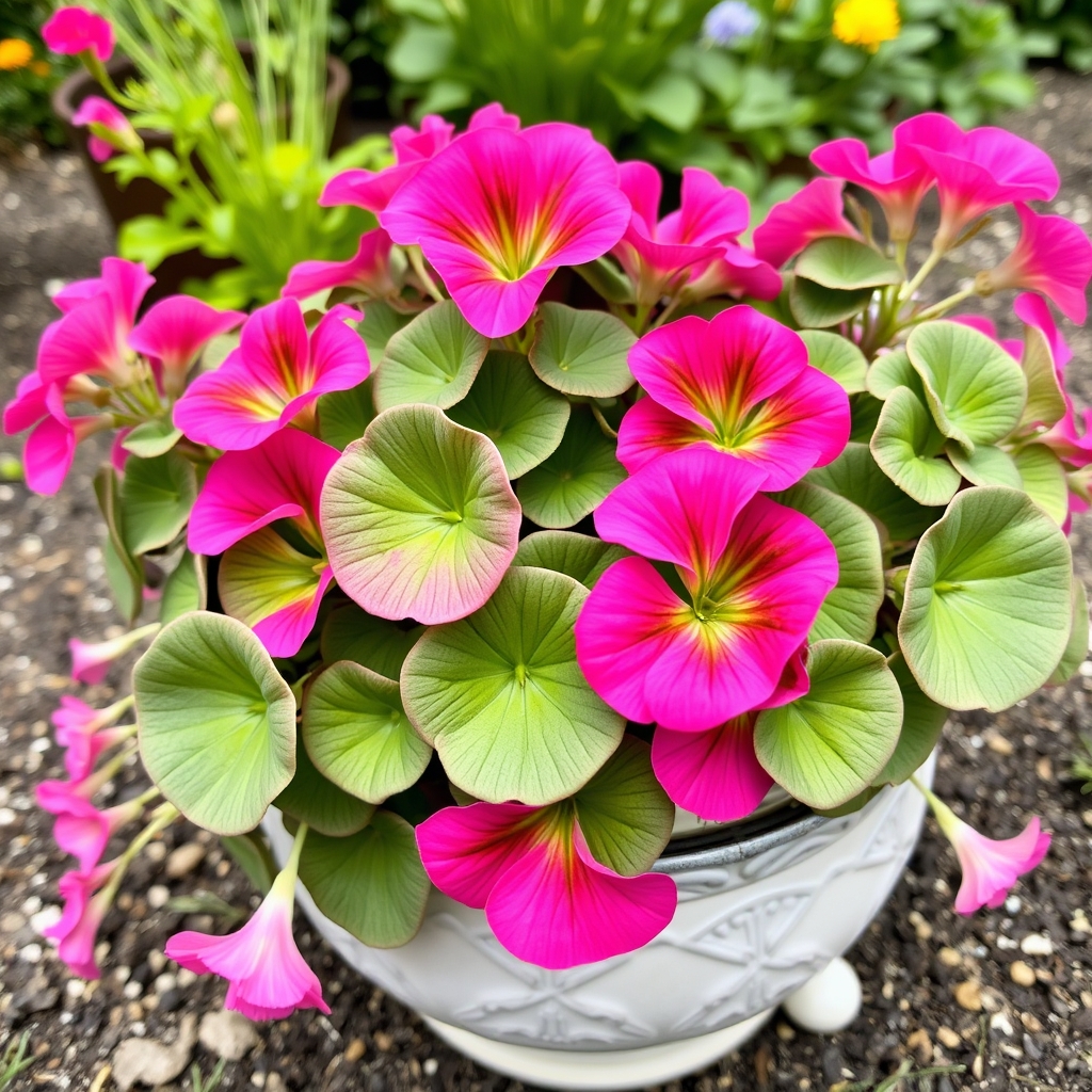 Zonal Geranium in Floral Trough Vibrant Pink Garden Display
