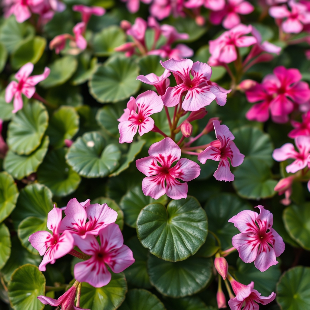 Geranium Zonal Light Pink Splash Basket Plants