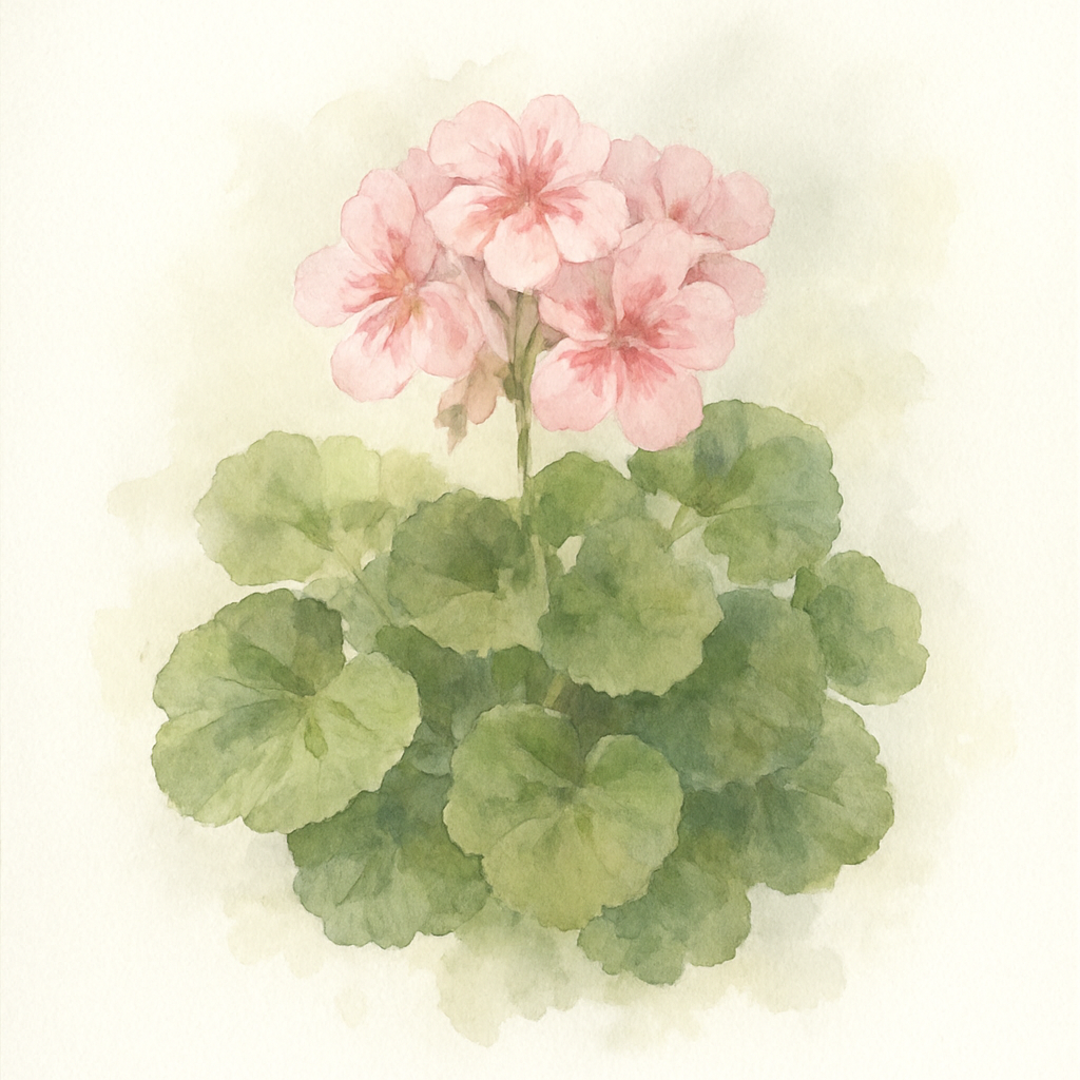 Geranium Zonal Light Pink Splash Basket Plants
