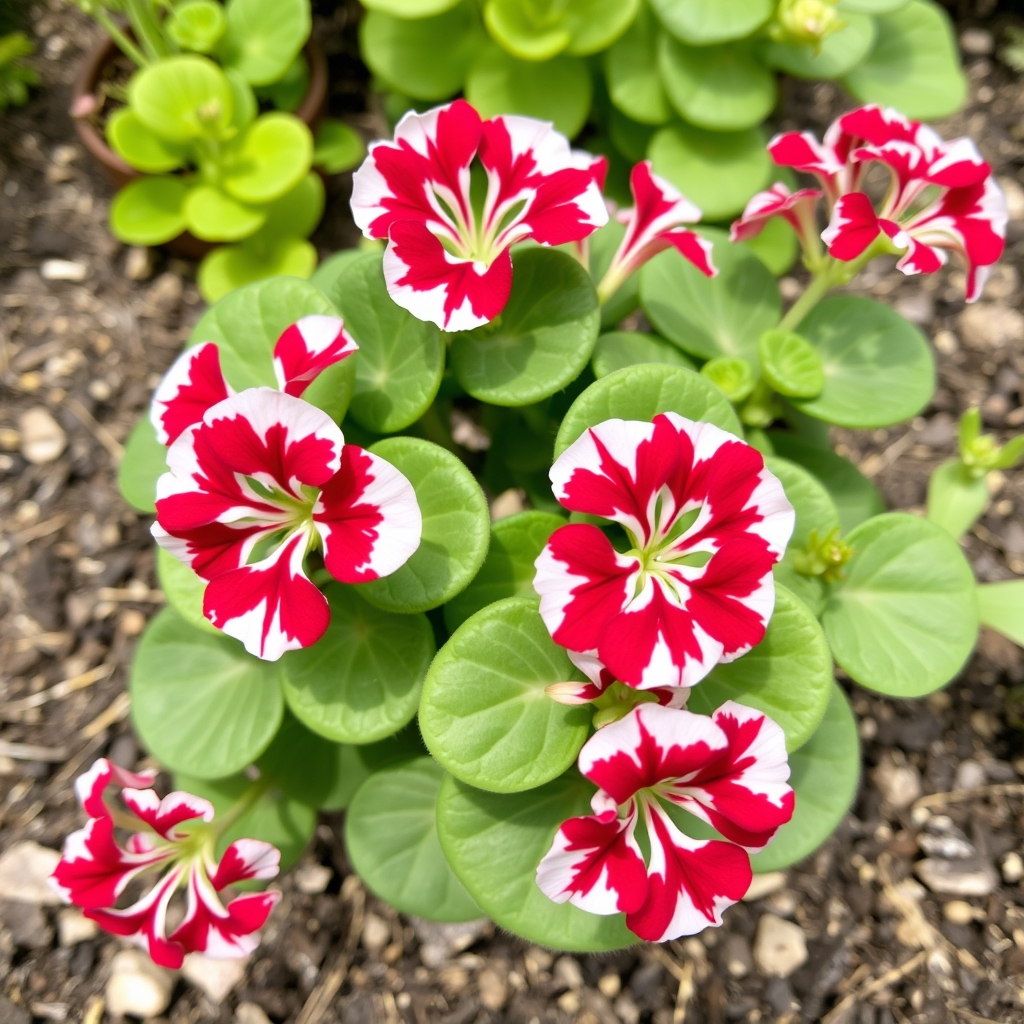 Geranium Zonal Mojo Cranberry Splash 2 x Pots Unique Bi Colour Flowers