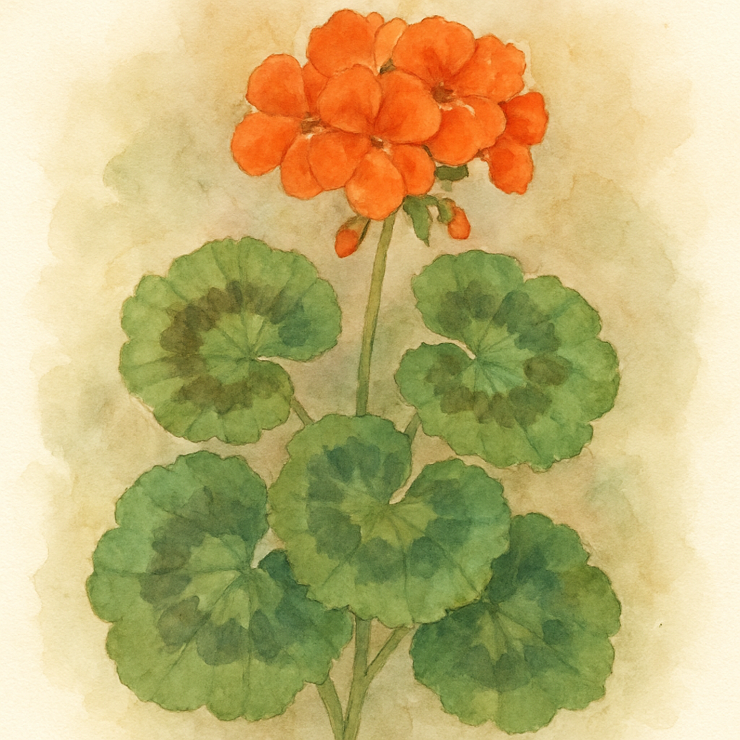 Geranium Zonal Orange Basket Plants