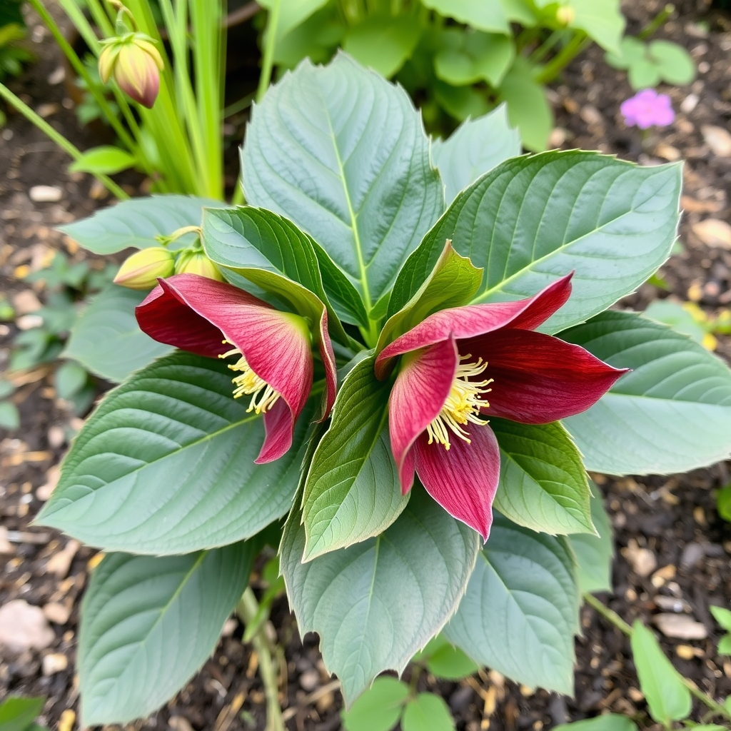 Helleborus Hello Red Plant Gift Wrapped