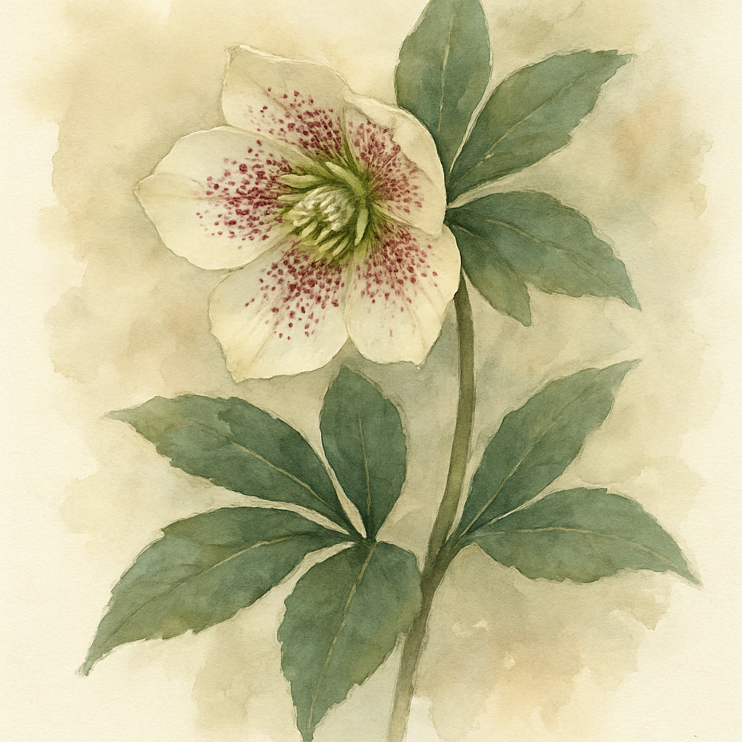 Helleborus orientalis white spotted single