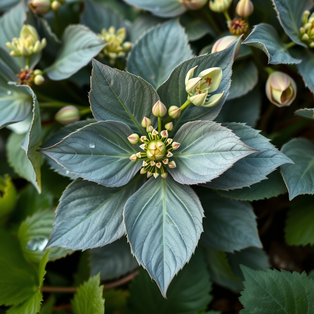 Helleborus × sternii ‘Silver Dollar’