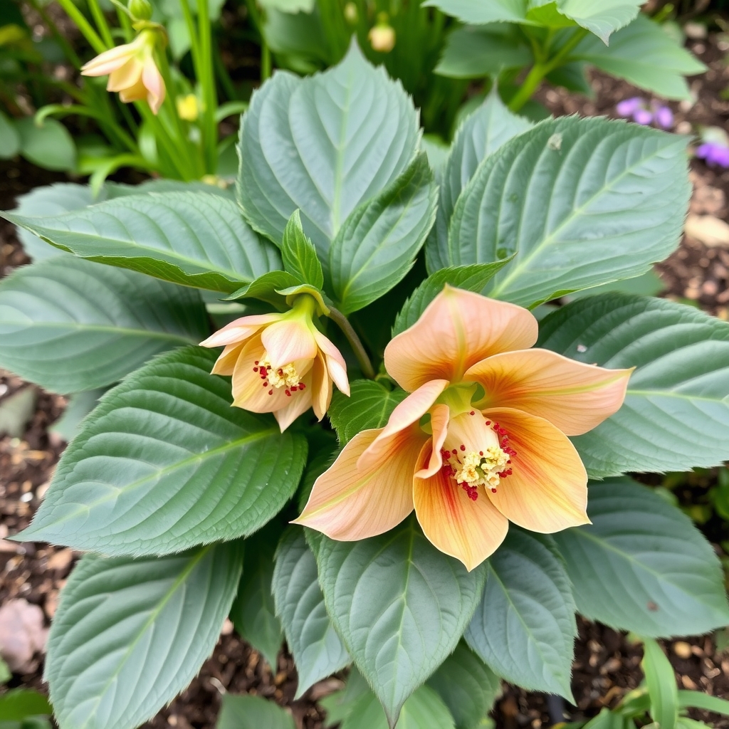 Helleborus x hybridus (Ashwood Evolution Group) Single Sunset shades (red nectaries, spotted)