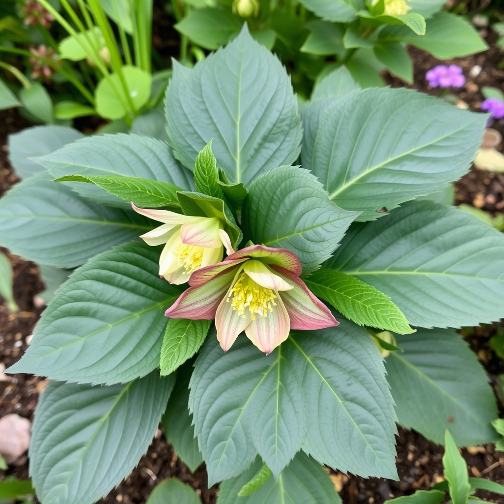 Helleborus x hybridus (Ashwood Garden Hybrids) Double green purple picotee (formerley Bicolour) shades 7.5